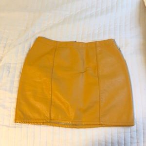 Forever 21 Yellow leather skirt